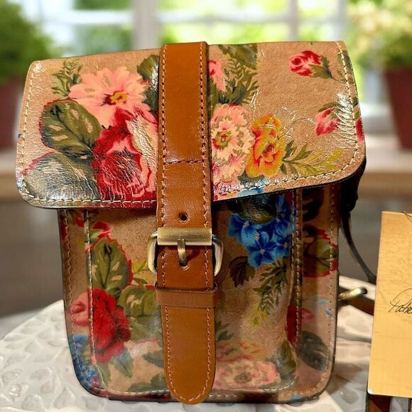Patricia Nash Anthropologie Cascina Small Crossbody Vintage Victorian Rose NWT - Picture 5 of 16